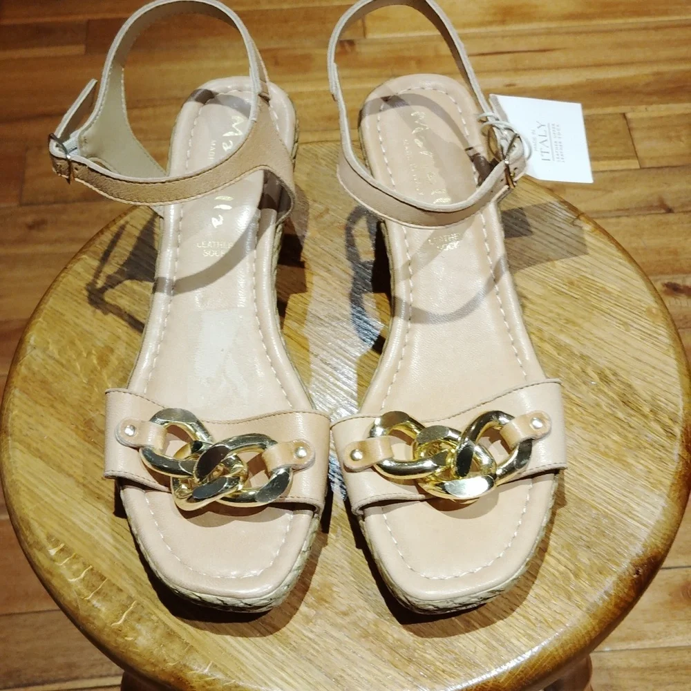 Mariella Italian Leather Wedge Sandals